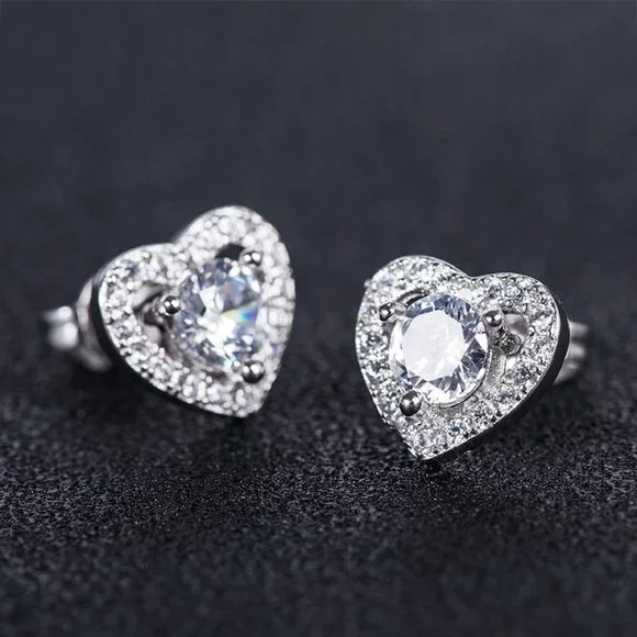 💥Lovely Round Dainty Zircon Hollow Heart Earrings for Women, UNVN12424 - Picture 2 of 5